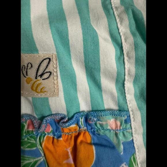 Wildflowers Blue Stripe Ruffle Bubble Romper k98 - Picture 3 of 4